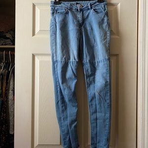 Two toned denim skinny jeans